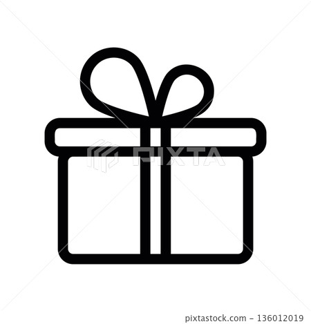 A minimal flat design icon with a modern look box, gift A minimal flat design icon with a modern look box, gift 136012019