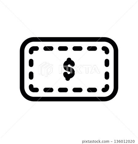A minimal flat design icon with a modern look coupon, money A minimal flat design icon with a modern look coupon, money 136012020
