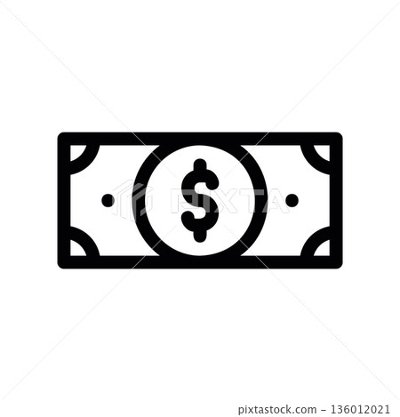 A minimal flat design icon with a modern look currency, bill 136012021
