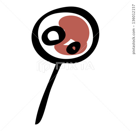 簡單的手繪圖釘/大頭針插圖 136012157