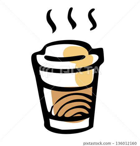帶蓋外帶熱咖啡杯的示意圖 帶蓋外帶熱咖啡杯的示意圖 136012160
