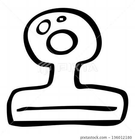 手繪線條眼球夾（鬥牛犬夾）插圖素材 136012180