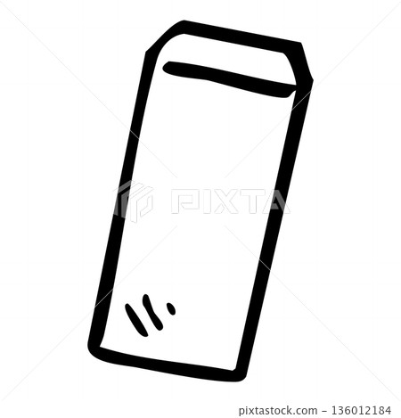 Illustration material of a hand-drawn vertical envelope (for mailing and office use) Illustration material of a hand-drawn vertical envelope (for mailing and office use) 136012184