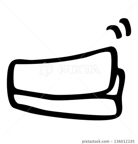 Illustration material of hand-drawn line drawing sticky notes (memos and reminders) 136012185