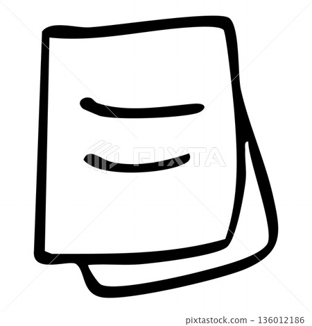 Illustration material of hand-drawn line drawing memo paper (documents/memos) Illustration material of hand-drawn line drawing memo paper (documents/memos) 136012186