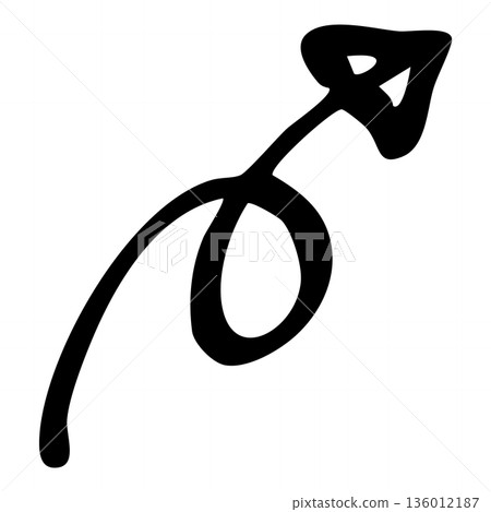 Illustration material of hand-drawn curved arrow (direction/guidance) Illustration material of hand-drawn curved arrow (direction/guidance) 136012187