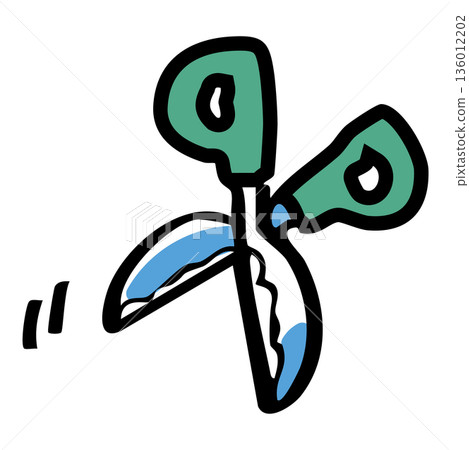 Simple hand drawn scissors illustration Simple hand drawn scissors illustration 136012202