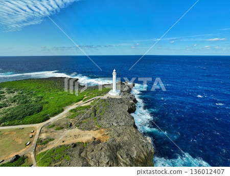 Aerial view of Cape Zanpa Lighthouse Aerial view of Cape Zanpa Lighthouse 136012407
