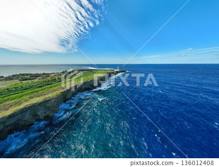 Aerial view of Cape Zanpa Lighthouse Aerial view of Cape Zanpa Lighthouse 136012408