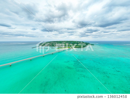 Aerial view of Kouri Island and Kouri Bridge Aerial view of Kouri Island and Kouri Bridge 136012458