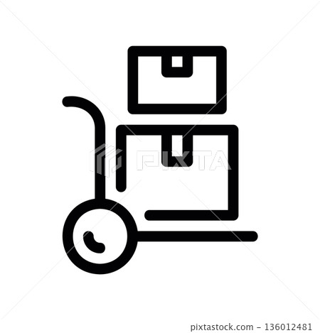 A minimal flat design icon with a modern look hand pallet truck A minimal flat design icon with a modern look hand pallet truck 136012481