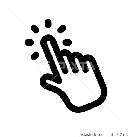 A minimal flat design icon with a modern look hand, press A minimal flat design icon with a modern look hand, press 136012502