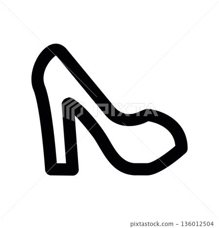 A minimal flat design icon with a modern look heeled shoes 136012504