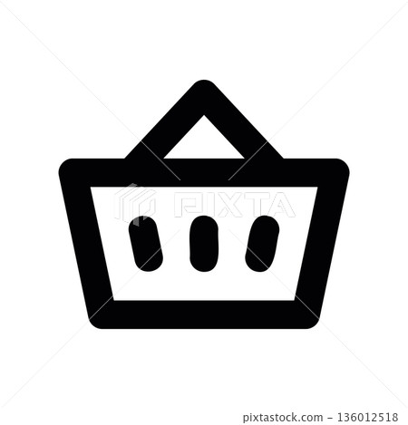 A minimal flat design icon with a modern look shopping basket 136012518