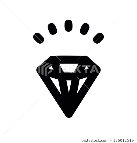 A minimal flat design icon with a modern look diamond A minimal flat design icon with a modern look diamond 136012519