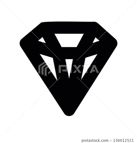 A minimal flat design icon with a modern look crystal 136012521