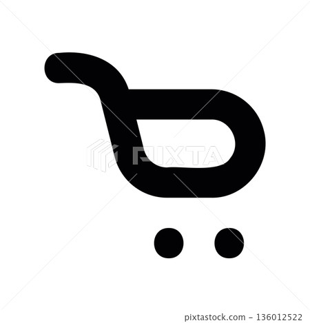 A minimal flat design icon with a modern look shopping cart 136012522