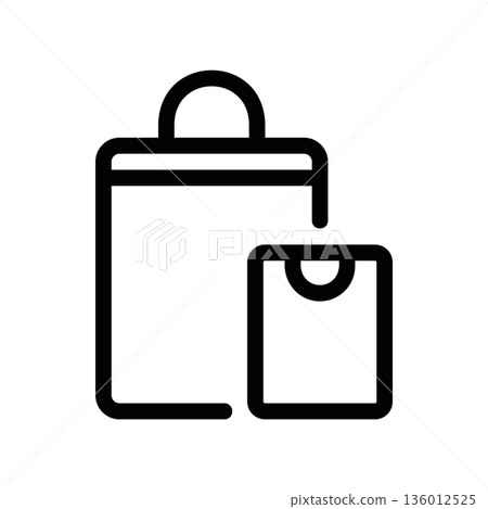 A minimal flat design icon with a modern look shopping bag 136012525