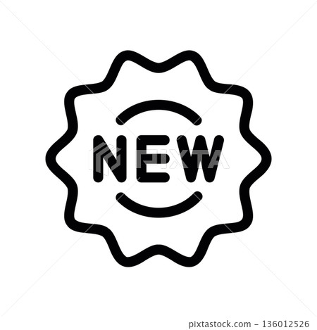 A minimal flat design icon with a modern look sticker new, advertising A minimal flat design icon with a modern look sticker new, advertising 136012526