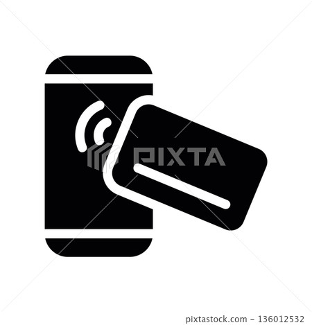 A minimal flat design icon with a modern look smartphone, payment terminal 136012532