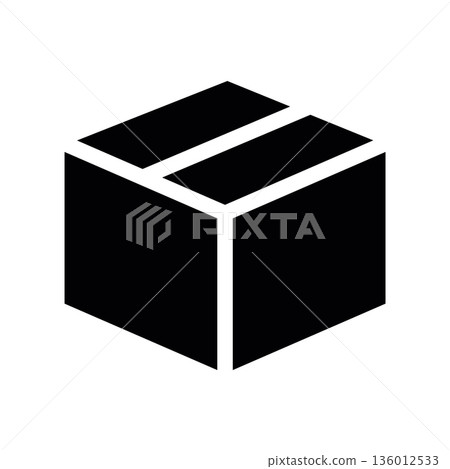 A minimal flat design icon with a modern look box A minimal flat design icon with a modern look box 136012533