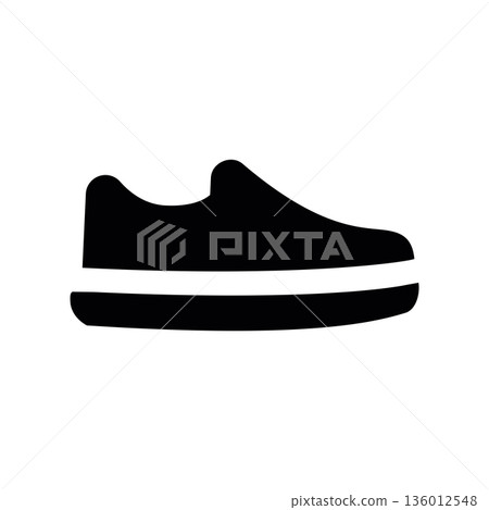 A minimal flat design icon with a modern look sneaker 136012548