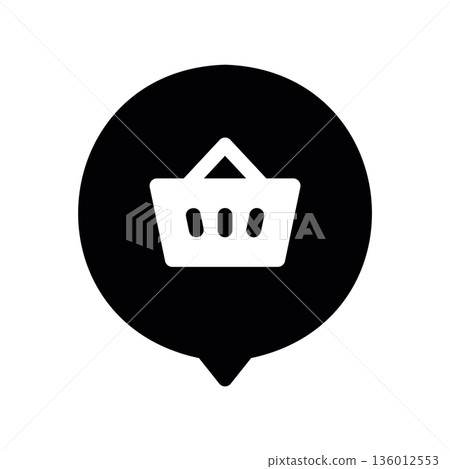 A minimal flat design icon with a modern look chat room, shopping cart 136012553