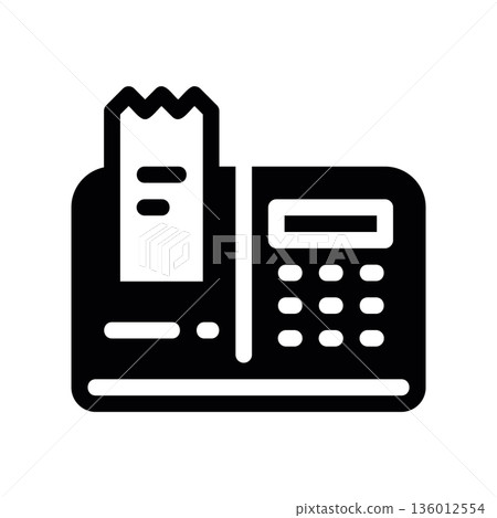 A minimal flat design icon with a modern look cash register A minimal flat design icon with a modern look cash register 136012554