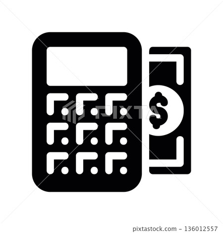 A minimal flat design icon with a modern look currency calculator 136012557