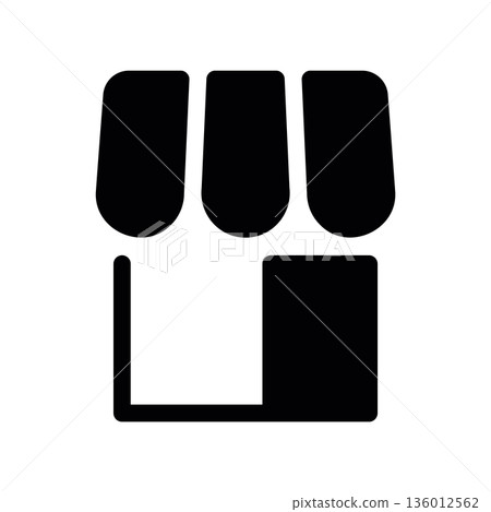 A minimal flat design icon with a modern look store building 136012562