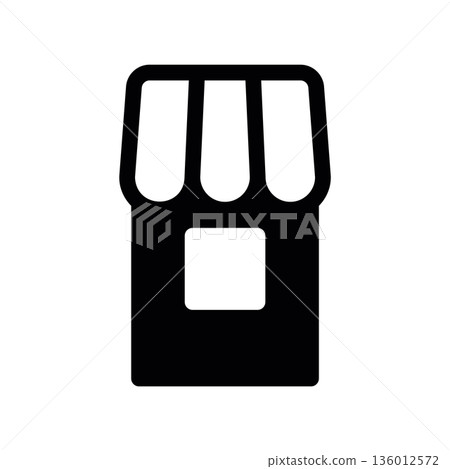 A minimal flat design icon with a modern look stand, store 136012572