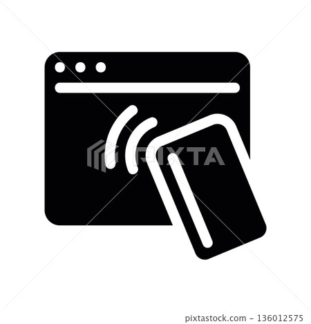 A minimal flat design icon with a modern look online payment A minimal flat design icon with a modern look online payment 136012575