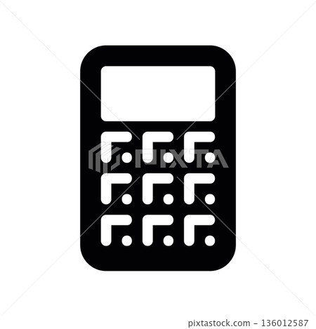 A minimal flat design icon with a modern look calculator A minimal flat design icon with a modern look calculator 136012587