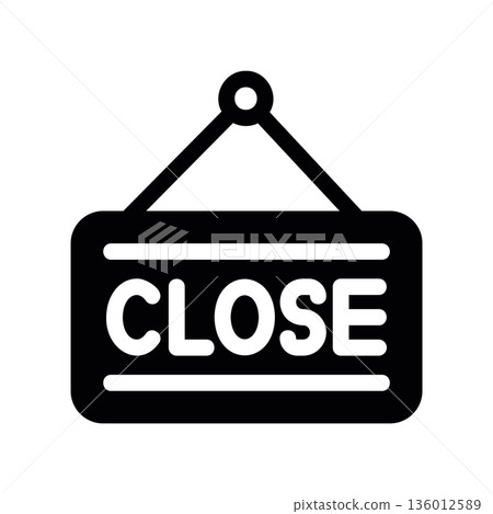 A minimal flat design icon with a modern look closed sign 136012589