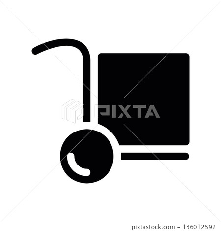 A minimal flat design icon with a modern look handcart A minimal flat design icon with a modern look handcart 136012592