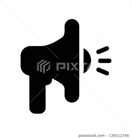 A minimal flat design icon with a modern look megaphone A minimal flat design icon with a modern look megaphone 136012598