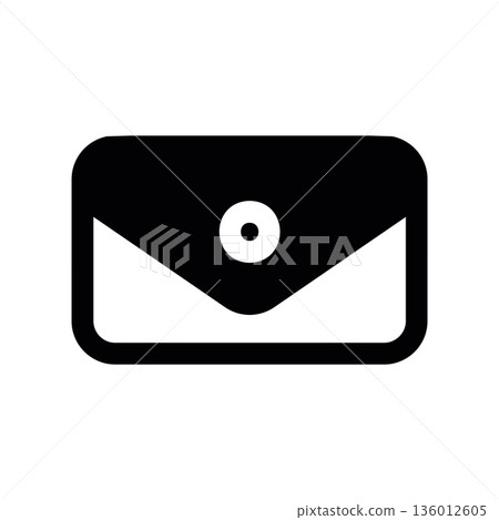 A minimal flat design icon with a modern look purse, envelope A minimal flat design icon with a modern look purse, envelope 136012605