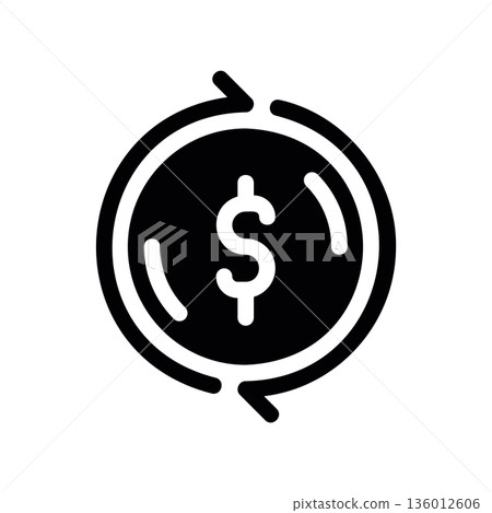 A minimal flat design icon with a modern look currency exchange A minimal flat design icon with a modern look currency exchange 136012606