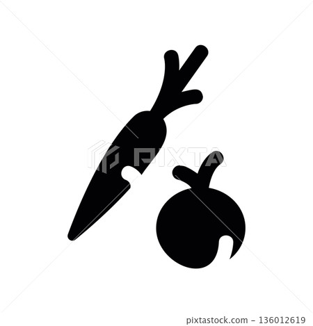 A minimal flat design icon with a modern look vegetables 136012619
