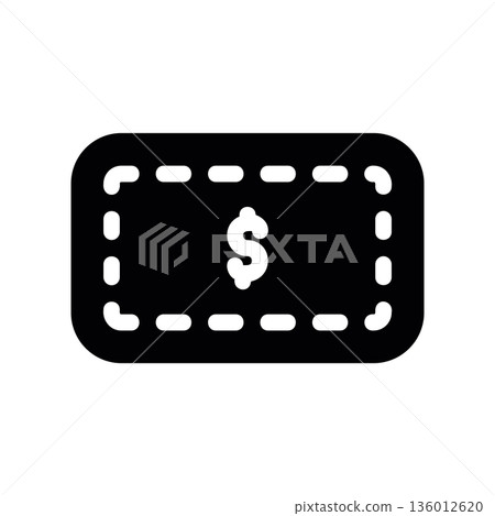 A minimal flat design icon with a modern look money, coupon 136012620