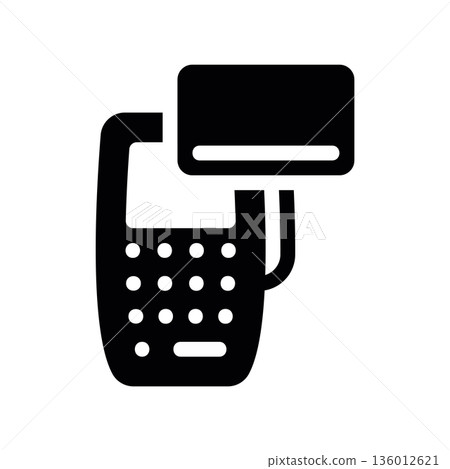 A minimal flat design icon with a modern look contactless payment by bank card at the terminal 136012621