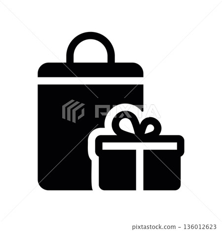 A minimal flat design icon with a modern look gift with purchase of goods A minimal flat design icon with a modern look gift with purchase of goods 136012623