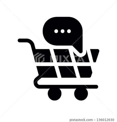 A minimal flat design icon with a modern look shopping cart, chat room 136012630