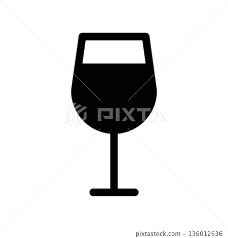 A minimal flat design icon with a modern look wine glass 136012636