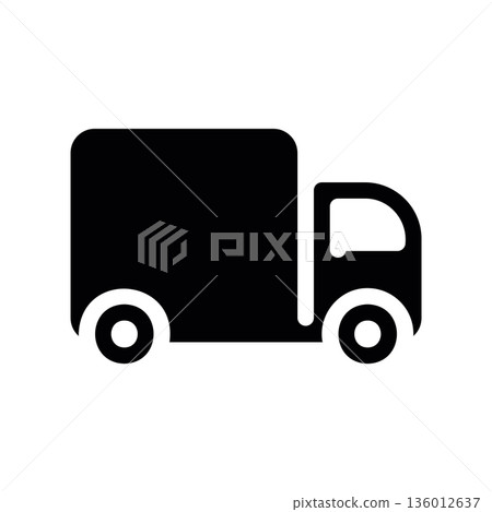 A minimal flat design icon with a modern look van 136012637
