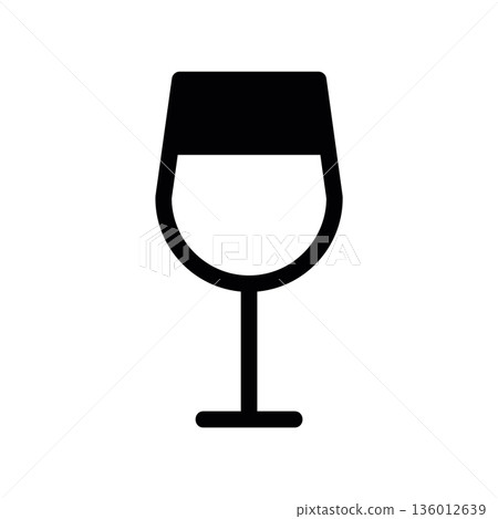 A minimal flat design icon with a modern look wine glass 136012639