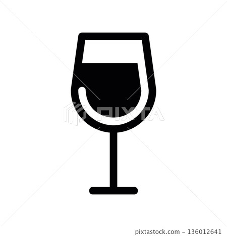 A minimal flat design icon with a modern look wine glass A minimal flat design icon with a modern look wine glass 136012641