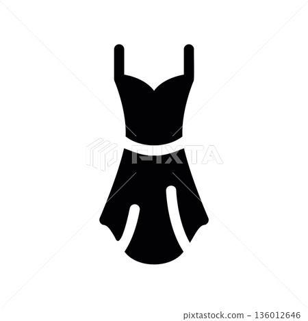 A minimal flat design icon with a modern look evening dress 136012646