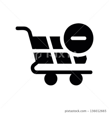 A minimal flat design icon with a modern look un-cart A minimal flat design icon with a modern look un-cart 136012665