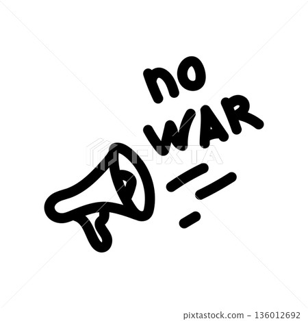 A minimal flat design icon with a modern look rally, no to war A minimal flat design icon with a modern look rally, no to war 136012692